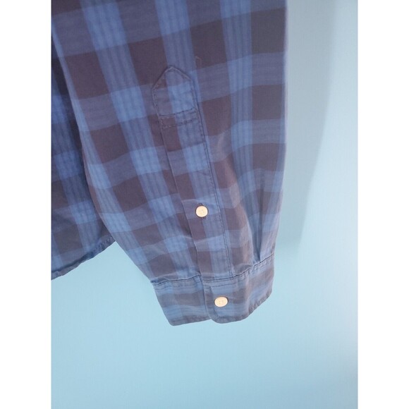 Abercrombie & Fitch Xxl Button Down Blue Plaid Chest Pocket Logo Long Sleeve - Picture 7 of 14